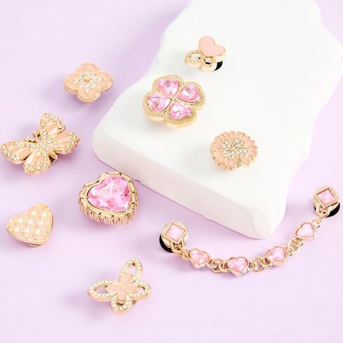 24pcs Bling Shoe Charms Pearl, Butterfly, Flower Decorations for Clogs Cute Accessories for Women Girls Gift in Saudi Arabia