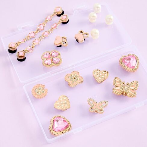 24pcs Bling Shoe Charms Pearl, Butterfly, Flower Decorations for Clogs Cute Accessories for Women Girls Gift in Saudi Arabia
