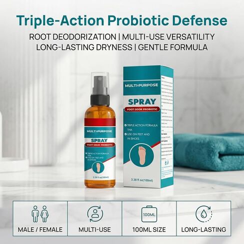 Foot Odor Spray, Hand & Foot Spray, Refreshes and Deodorizes, with Natural Essential Oils, （3.38 fl oz） in Kuwait