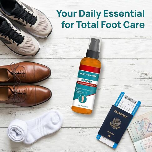 Foot Odor Spray, Hand & Foot Spray, Refreshes and Deodorizes, with Natural Essential Oils, （3.38 fl oz） in Kuwait
