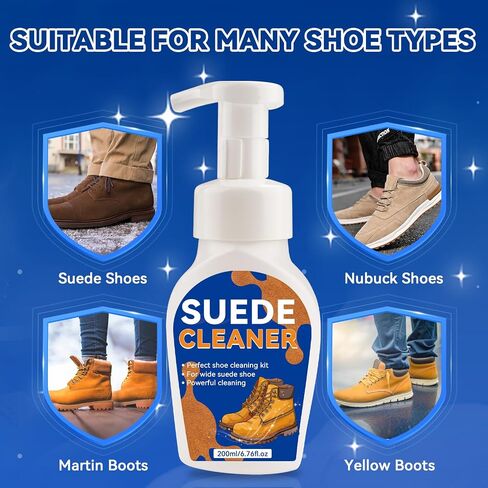 Suede Shoe Cleaner, Sneaker Cleaning Kit with Brush for White Shoes, Suede, Nubuck, Knit, Boots, Trainer, Leather in Saudi Arabia