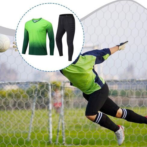 Goalkeeper Uniform Kit Shirt & Pants Set, Professional Padded Football Keeper Gear, Sturdy Breathable Activewear in Kuwait