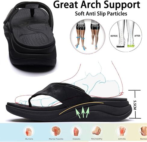 Vagana Sandals for Men Adjustable Width Slides Arch Support Orthopedic for Diabetic Plantar Fasciitis Swollen Feet Pain Relief Neuropathy in Saudi Arabia
