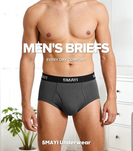 5Mayi Mens Underwear Briefs for Men Viscose Underwear Comfortable Midrise with Open Fly in Saudi Arabia