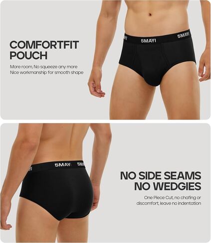 5Mayi Mens Underwear Briefs for Men Viscose Underwear Comfortable Midrise with Open Fly in Saudi Arabia