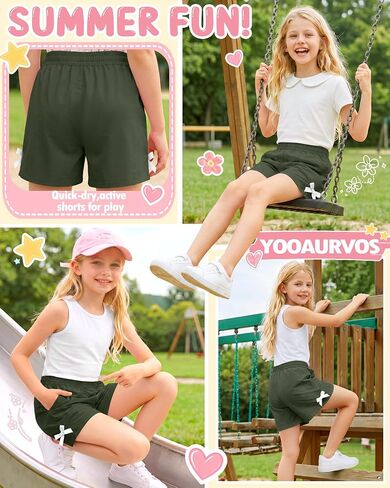 Girls Athletic Quick Dry Shorts Kids Beach Board Swim Shorts Bow Tie Lightweight Summer Casual 7-16 Years in Kuwait