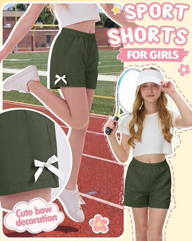 Girls Athletic Quick Dry Shorts Kids Beach Board Swim Shorts Bow Tie Lightweight Summer Casual 7-16 Years in Kuwait