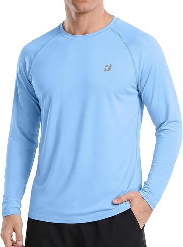 Roadbox Men's UPF 50+ Long Sleeve Rash Guard, Lightweight Quick Dry UV Sun Protection Swim Shirt for Fishing Workout Running in Kuwait