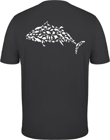 FISHEAL Men's UPF 50+ Swim Fishing Graphic Shirts, Short Sleeve UV Sun Protection T-Shirt, Quick Dry Beach Water Rash Guard in Saudi Arabia