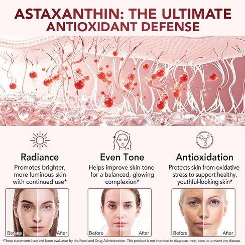 KZUO Astaxanthin 12MG & Lutein 40MG with Zeaxanthin Supplements, Fresh Microalgae Source, Supports Eye, Skin, Antioxidant, Health Non-GMO Gluten Free, Lab-Tested - 120 Softgels in Saudi Arabia