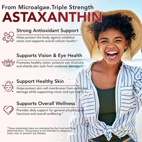 KZUO Astaxanthin 12MG & Lutein 40MG with Zeaxanthin Supplements, Fresh Microalgae Source, Supports Eye, Skin, Antioxidant, Health Non-GMO Gluten Free, Lab-Tested - 120 Softgels in Saudi Arabia