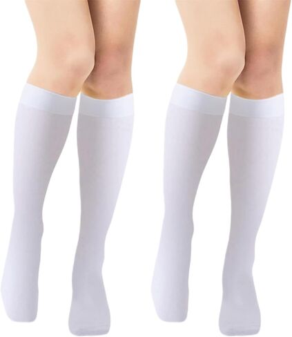 2 Pairs Knee High Stockings & Thigh High Stockings for Women Long White Black Sheer Stocking Wedding Halloween in Saudi Arabia