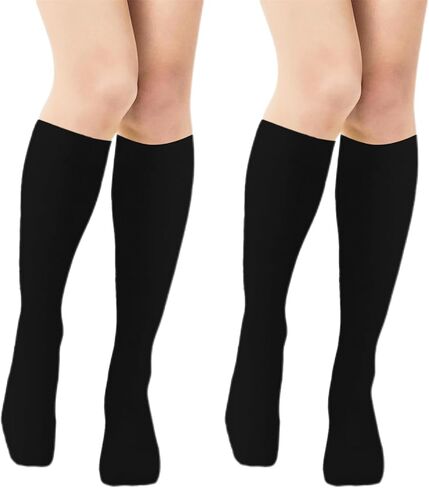 2 Pairs Knee High Stockings & Thigh High Stockings for Women Long White Black Sheer Stocking Wedding Halloween in Saudi Arabia