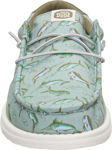HEYDUDE Men's Wally Bluewater Iceberg Green Size 11 Slip-On Shoes, Lightweight Breathable Canvas with Slip-Resistant Traction for Daily Wear in Kuwait