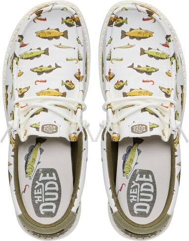 HEYDUDE Men's Wally Cast Slip On Shoe, Egret/Multi Size 11 | Lightweight Casual Loafer | Travel Ready Easy On Design in Kuwait