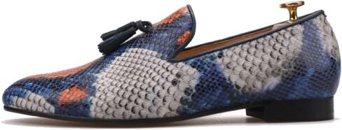 FERUCCI Handmade Men Snake Pattern with Tassel Slippers Loafers in Kuwait