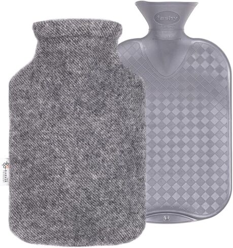 2.0L Fashy Hot Water Bottle with Barker Textiles 100% Wool Cover (Black) Hot Water Bag with Cover in Saudi Arabia