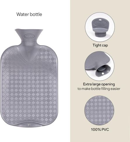2.0L Fashy Hot Water Bottle with Barker Textiles 100% Wool Cover (Black) Hot Water Bag with Cover in Saudi Arabia