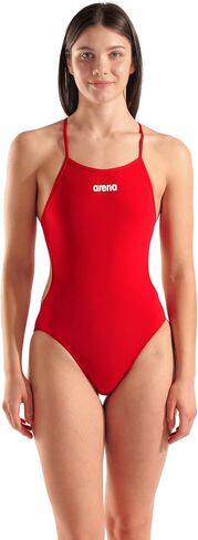 Arena Women's Solid Team Swimsuit Tie Back MaxLife Open Back Sports Bathing Suit Athletic Swimwear in Kuwait
