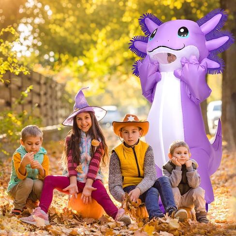 Stegosaurus Inflatable Axolotl Costume Adult Halloween Blow Up Costumes Deluxe Funny Costumes Animal Women Men Cosplay Party Purple in Kuwait