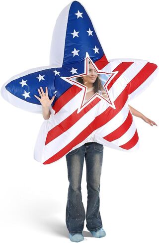 WinnerWhy Independence Day Inflatable USA Star Costume 4th of July Blow up Costume for Adult Patriotic Parade Halloween in Kuwait