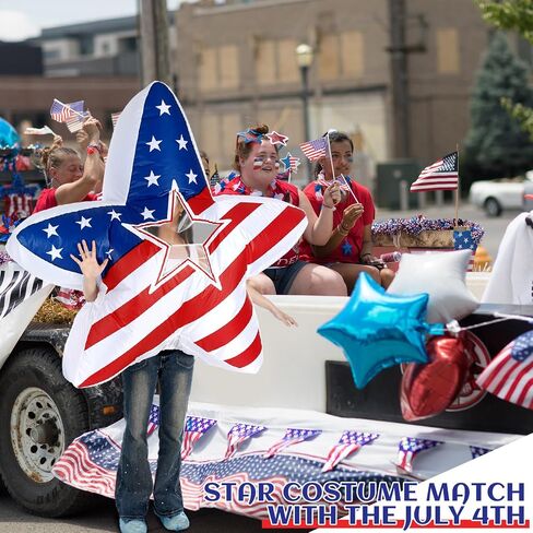 WinnerWhy Independence Day Inflatable USA Star Costume 4th of July Blow up Costume for Adult Patriotic Parade Halloween in Kuwait