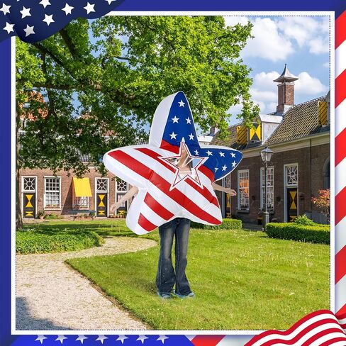 WinnerWhy Independence Day Inflatable USA Star Costume 4th of July Blow up Costume for Adult Patriotic Parade Halloween in Kuwait