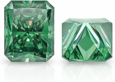 Loose Moissanite 2 CT Radiant Cut Green Moissanite Diamond Loose Stone for Engagement Ring, Earring, Pendant, Bracelet, Jewelry for Women, Gift in Kuwait