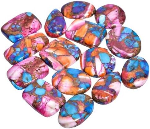 Natural Loose Gemstone 5 Piece Cabochons Lot Jewelry Making Loose Gemstone, Stone Shape Oval & Pear, Stone Size 20-35 mm in Saudi Arabia