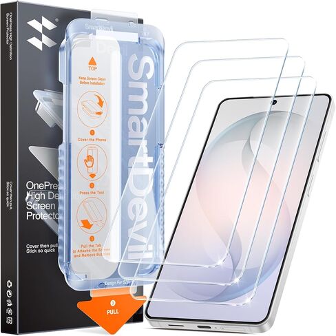 SMARTDEVIL [3 Pack for Samsung Galaxy S25 Screen Protector, Finger Print Reader Compatible, Fast & Easy Installation, Clear 9H Tempered Glass Film, Alignment Frame [Dust-Free & Bubble-Free] in Saudi Arabia