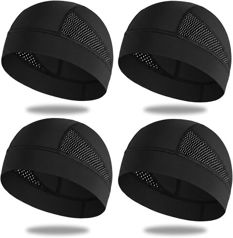 4 Pack Cooling Skull Cap for Men Women Breathable Hard Hat Liner Quick Dry Cycling Running Head Caps in Saudi Arabia