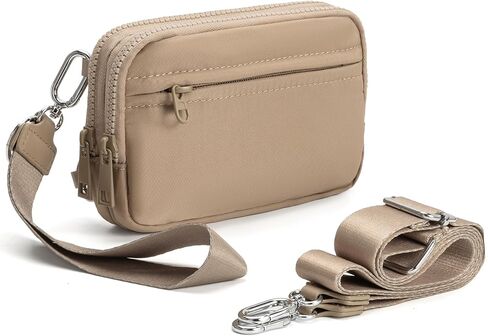 Wristlet Wallet for Women, Nylon Quilted RFID Wallet with 4 Zippers - Small Purse in Saudi Arabia