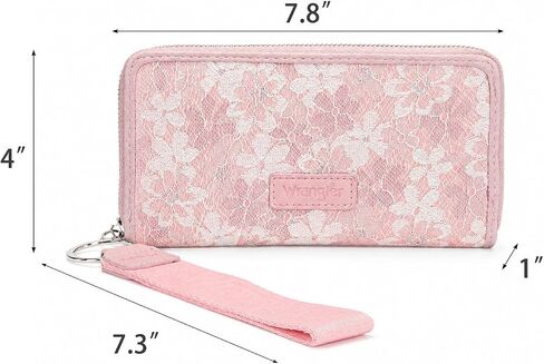 Wrangler Wristlet Wallets for Women Lace Floral Tooled Clutch Purse RFID Blocking Wallet Credit Card Holder in Kuwait