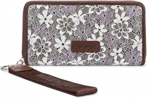 Wrangler Wristlet Wallets for Women Lace Floral Tooled Clutch Purse RFID Blocking Wallet Credit Card Holder in Kuwait