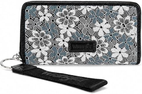 Wrangler Wristlet Wallets for Women Lace Floral Tooled Clutch Purse RFID Blocking Wallet Credit Card Holder in Kuwait