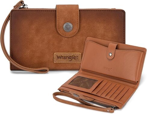 محافظ X Wrangler للنساء محافظ معصم بسيطة، وحافظات للبطاقات ومنظم للأموال، محفظة ثنائية الطي مع جيب للهاتف in Saudi Arabia