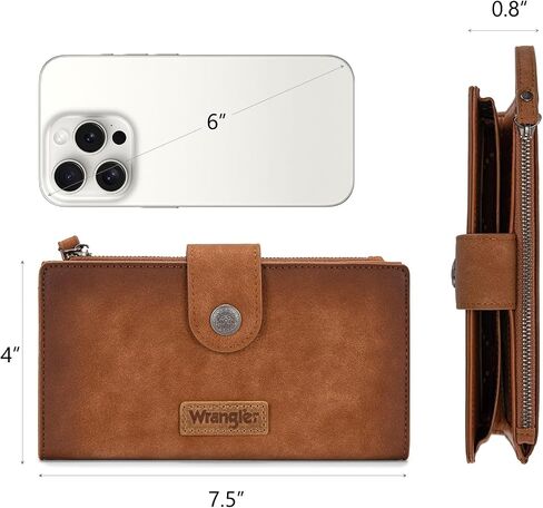 محافظ X Wrangler للنساء محافظ معصم بسيطة، وحافظات للبطاقات ومنظم للأموال، محفظة ثنائية الطي مع جيب للهاتف in Saudi Arabia