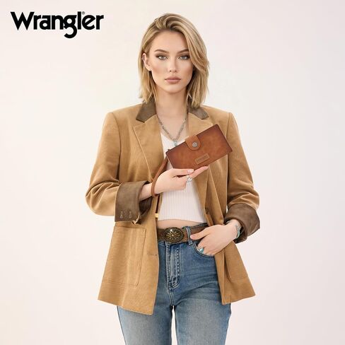 محافظ X Wrangler للنساء محافظ معصم بسيطة، وحافظات للبطاقات ومنظم للأموال، محفظة ثنائية الطي مع جيب للهاتف in Saudi Arabia