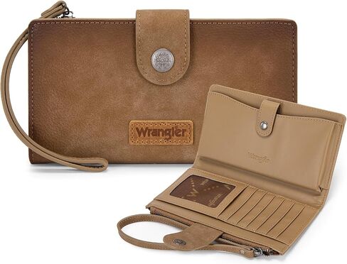 محافظ X Wrangler للنساء محافظ معصم بسيطة، وحافظات للبطاقات ومنظم للأموال، محفظة ثنائية الطي مع جيب للهاتف in Saudi Arabia