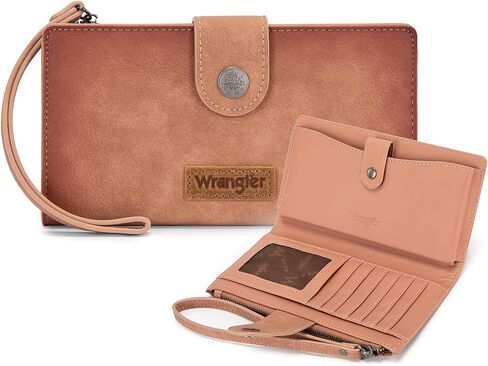 محافظ X Wrangler للنساء محافظ معصم بسيطة، وحافظات للبطاقات ومنظم للأموال، محفظة ثنائية الطي مع جيب للهاتف in Saudi Arabia