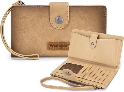 محافظ X Wrangler للنساء محافظ معصم بسيطة، وحافظات للبطاقات ومنظم للأموال، محفظة ثنائية الطي مع جيب للهاتف in Saudi Arabia