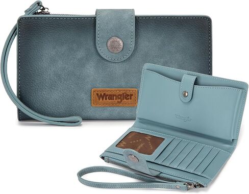 محافظ X Wrangler للنساء محافظ معصم بسيطة، وحافظات للبطاقات ومنظم للأموال، محفظة ثنائية الطي مع جيب للهاتف in Saudi Arabia