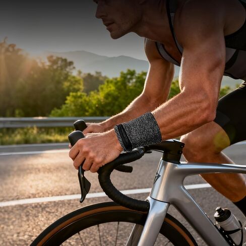 1PC Unisex Wrist Wallet Bag Polyester with Zipper Adjustable Strap Slim Wristband for Running, Travel, Gym, Grey in Kuwait