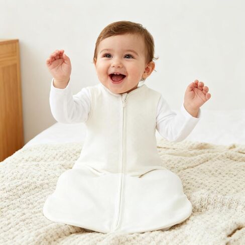 Unisex Newborn Wearable Blanket Long Sleeveless Swaddle Transition Sack Light Weight TOG 0.5 for Infant 100% Cotton in Kuwait