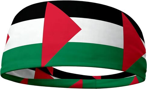 Sports Headband Unisex, Flag Pattern Sweatband for Men Women, Fashion Stretchy Moisture Wicking Hair Band Headwrap in Saudi Arabia