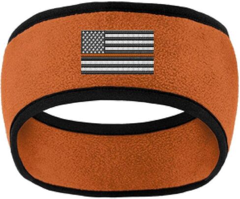 Thin Orange Line American Flag Support Search and Rescue 2 Color Fleece Headband in Saudi Arabia