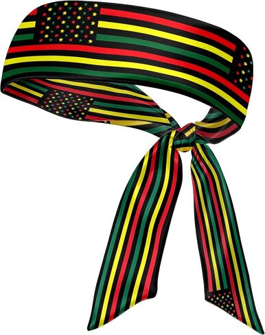 Flag Tie Headbands for Men Women, Moisture Wicking Sweatband Breathable Sports Headwrap, Non-Slip Stretchy Adjustable Fitness Hair Band in Saudi Arabia
