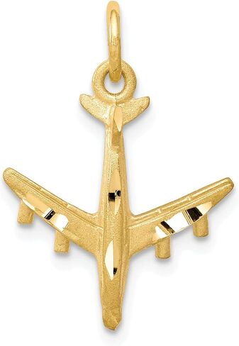 10K Yellow Gold Airplane Charm Jewelry FindingKing in Kuwait