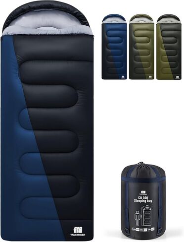 Sleeping Bags for Adults Warm Weather, Waterproof, Lightweight Backpacking Camping 3 Seasons Sleeping Bag with Compression Sack Camping Essentials Gear in Kuwait