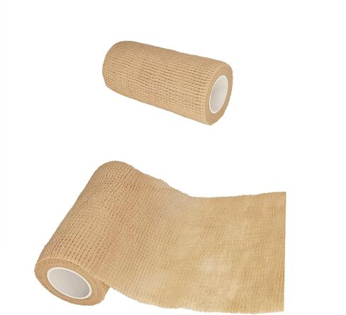 6 Rolls Athletic Tapes 4 Inch Self Adhesive Bandage Wraps Stretchy Sports Tape Vet Wrap for Sports Sprain Swelling and Soreness on Wrist and Ankle (Beige) in Kuwait